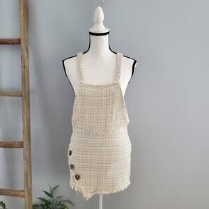 Zara TRF Collection Frayed Tweed Mini Skirt Jumpsuit Size S